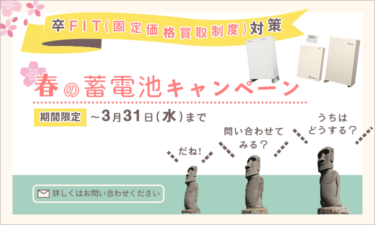 【期間限定】春の蓄電池キャンペーン　～3月31日（水）まで